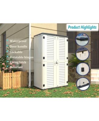 50 "W x 29" D x 79.53"H Outdoor Storage Shed with Sliding Door ,Double Cabinet