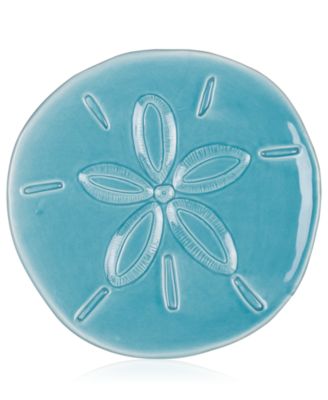 Fitz and Floyd - Cape Coral Collection Teal Sand Dollar Snack Plate