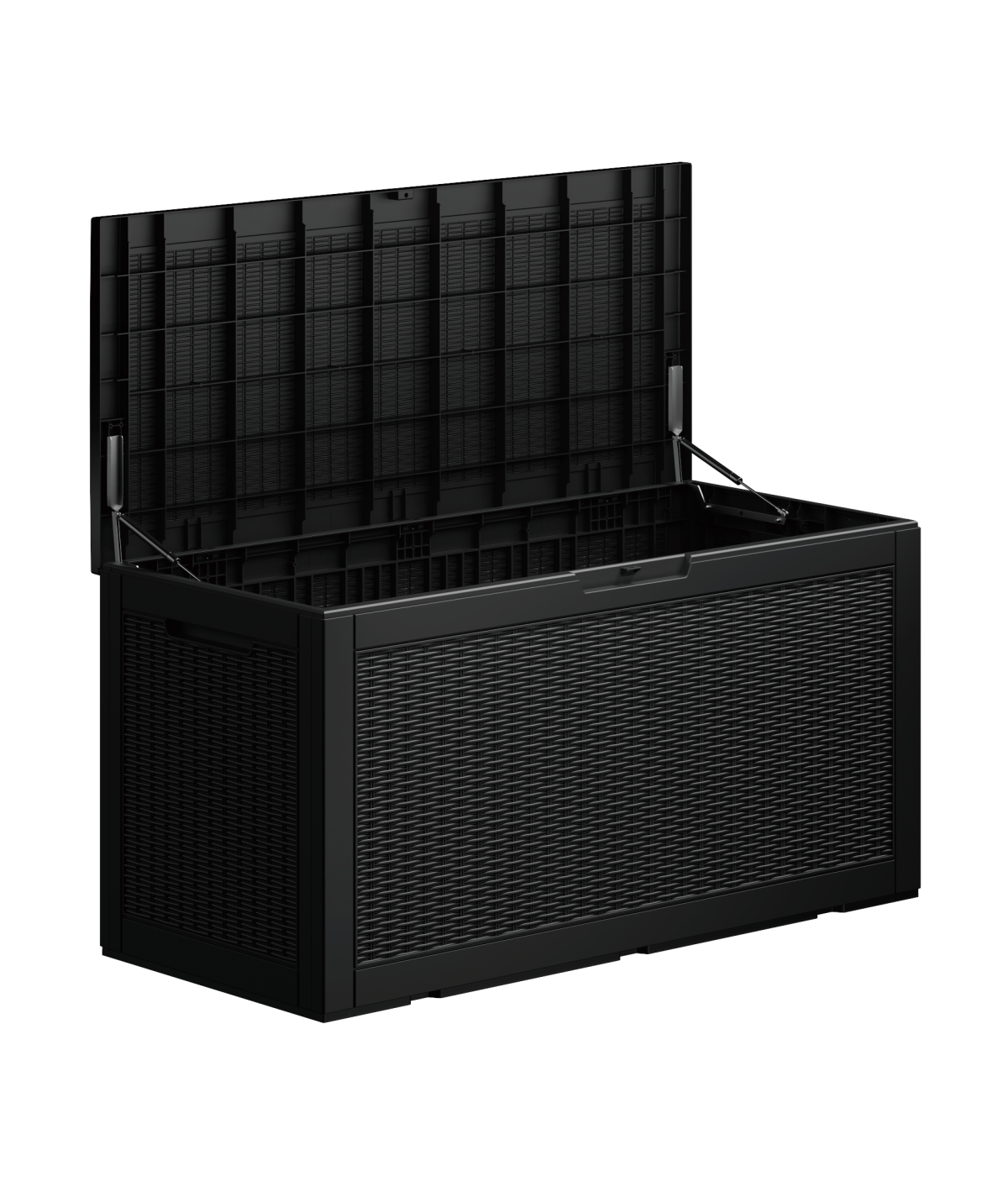 100 Gallon Wicker Resin Deck Box - Coffee
