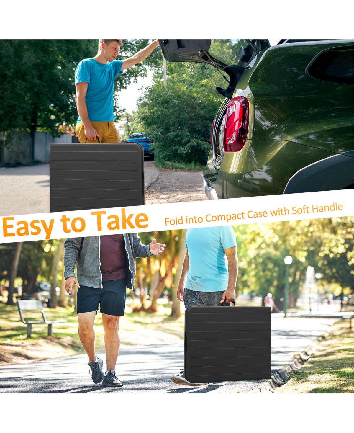 Sugift 6ft Rectangular Folding Table Fold-in-Half Long Party Table Collapsible Portable Table