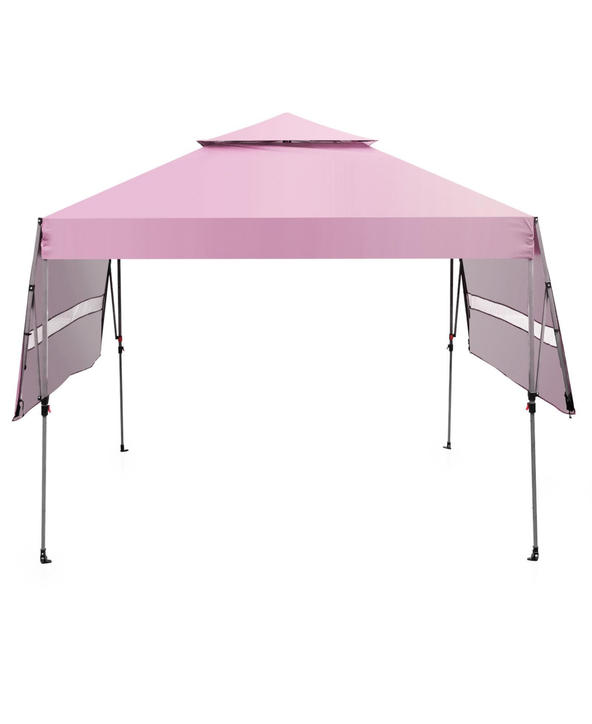 Outdoor Instant Pop-up Canopy Tent with Dual Half Awnings - Pink