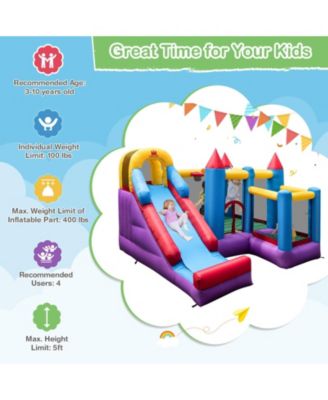 5-in-1 Inflatable Bounce House with 735W Blower and 50 Ocean Balls