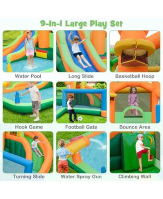 Kids Inflatable Water Slide with Soccer Gate and 750W Blower
