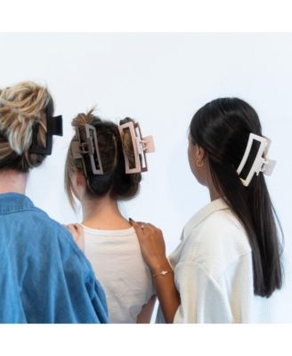 Extra Large Rectangular Claw Clip - Cream