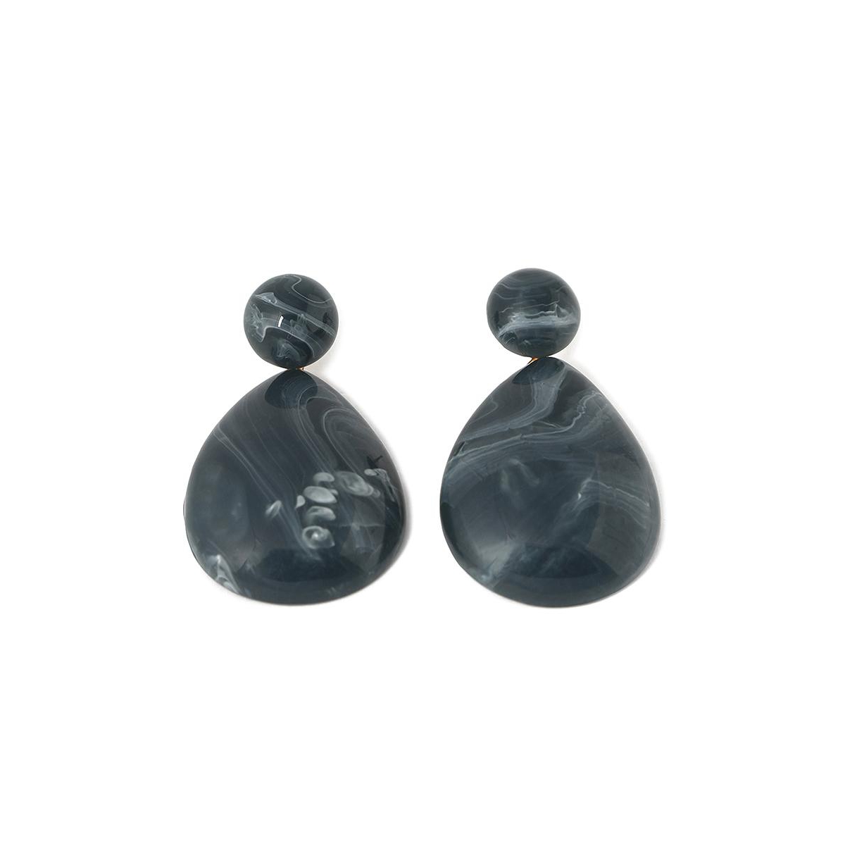Women's Grey Textured Teardrop Earrings - Grey