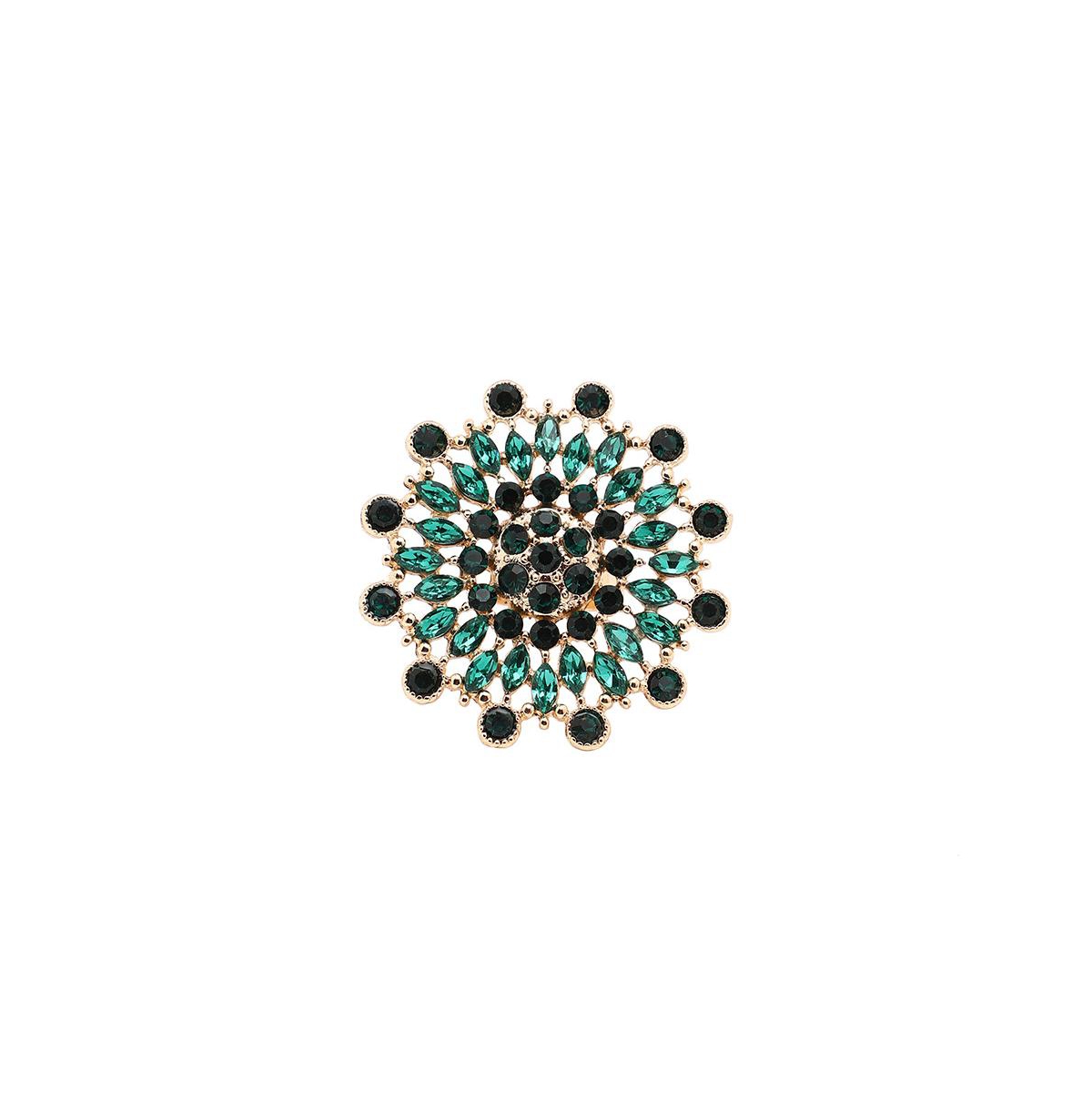 Women's Green Circular Stone Statement Ring - Green