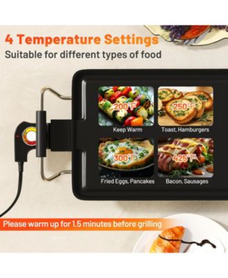 Extra Large Electric Griddle with 2 Cooking Surface and Adjustable Temperatures