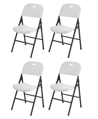 Portable Folding Chair Set with Durable Steel Frame 4 Pack