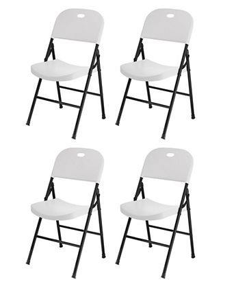 Portable Folding Chair Set with Durable Steel Frame 4 Pack