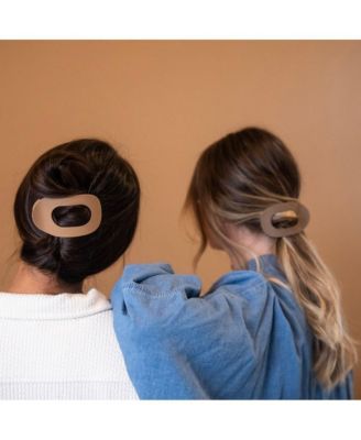 Large Oval Clip Set of 2 - Brown + Camel