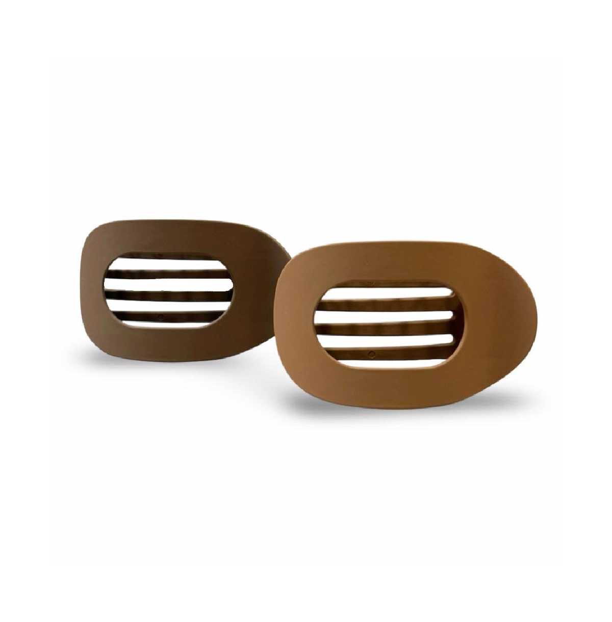Large Oval Clip Set of 2 - Brown + Camel