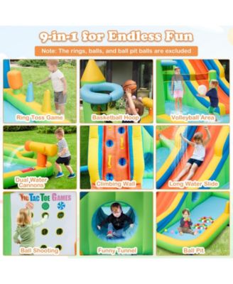 Inflatable Water Slide with Splash Pool and Climbing Wall for Oudoor Indoor without Blower
