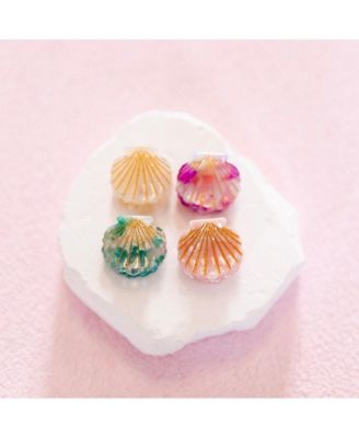 Mini Seashell Clip Set - Coral + Pink