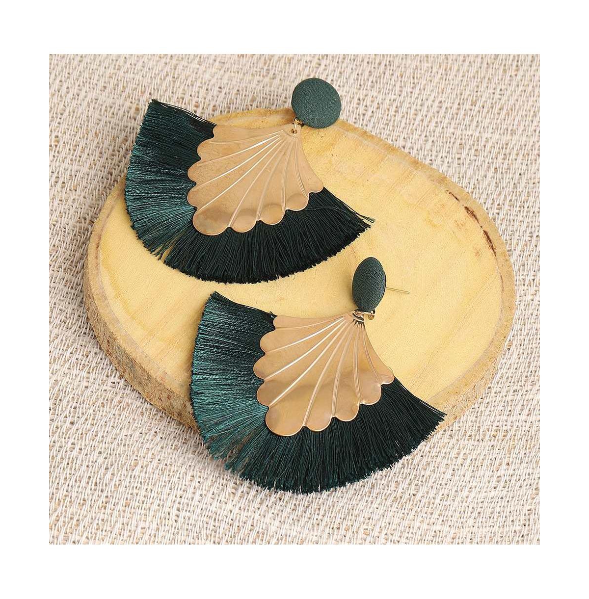 Sohi Women's Gold Tassel Drop Earrings