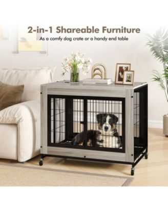 Industrial Dog Kennel with Flip-up Top 3 Lockable Doors and Removable Tray