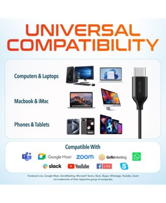 15EC computer earbuds with microphone, Wired Headphones UBC C, USB Type C Earphones with In-Line Remote Control, usb c wired earbuds for iphone, Android Cell Phones, MacBook, iPad, 4ft - Black