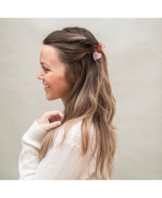  Mini Heart Clip Set - Red + Pink