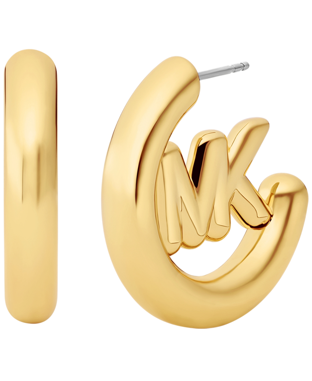 Logo Hoop Earrings - Gold