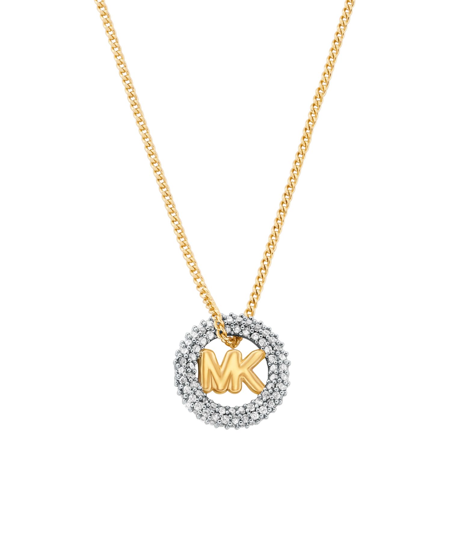 Pav&eacute; Logo Pendant Necklace