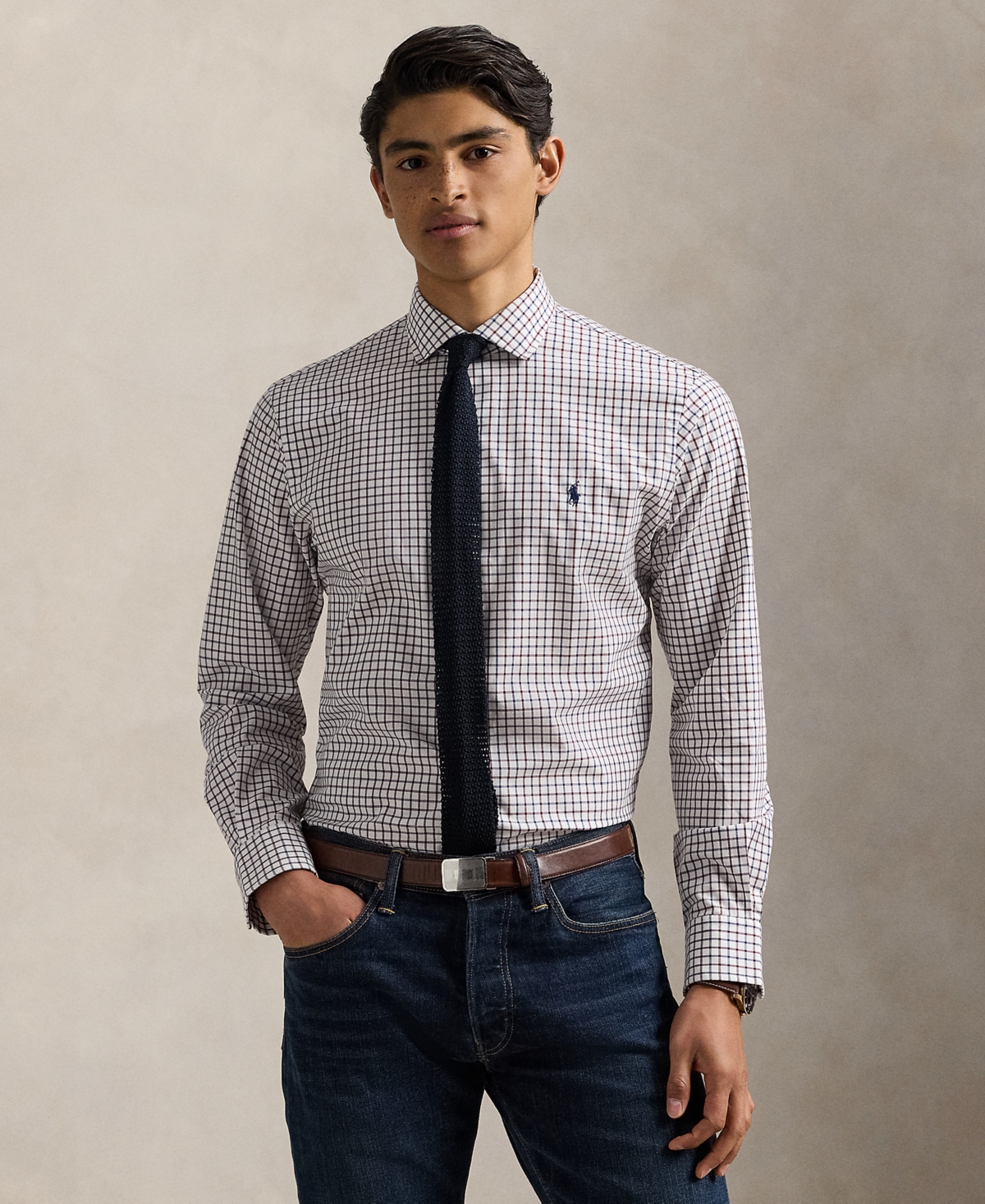Polo Ralph Lauren Men's Slim-fit Stretch Poplin Shirt In Neutral