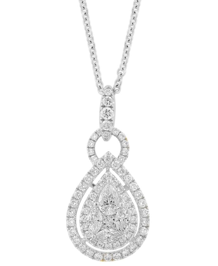 EFFY Collection EFFY® Diamond Mixed Cut Teardrop Halo 18" Pendant — 1 count