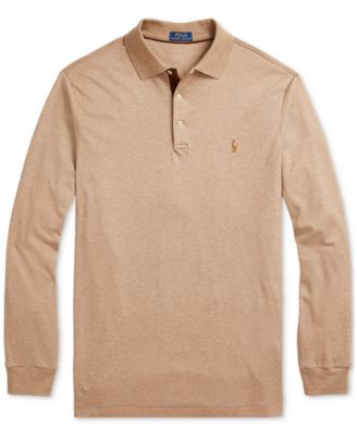 Men's Big & Tall Soft Cotton Long-Sleeve Polo Shirt