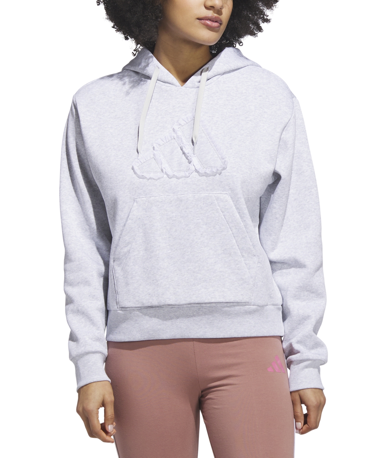 Women's Cotton Hooded Long-Sleeve Hoodie - Light Grey Heather