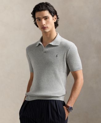 Polo Ralph Lauren - Men's Rib-Knit Cotton Polo-Collar Sweater