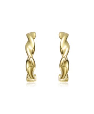 Kids 14K Gold Plated Twirled Hoop Earrings