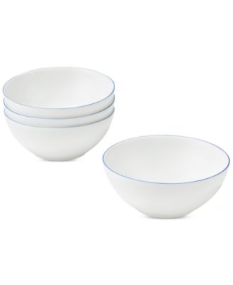 Opal Glass Blue Rim Coupe Cereal Bowl, Set of 4, Exclusively at Macy's