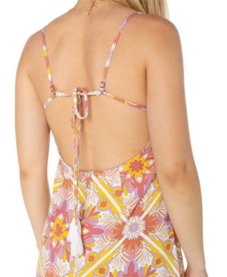 Juniors' Lost Paradise Printed Sleeveless Maxi Dress