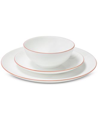 Opal Glass Rust Rim 12 Pc. Dinnerware Set, Service for 4, Exclusively at Macy's