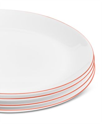 Opal Glass Rust Rim Dinner Plate, Set of 4, Exclusively at Macy's