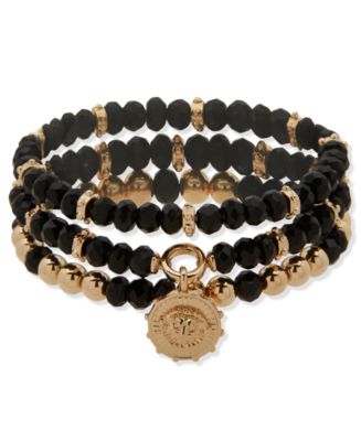 Anne Klein Metal-tone 3-Pc. Set Colored Beaded Stretch Bracelet