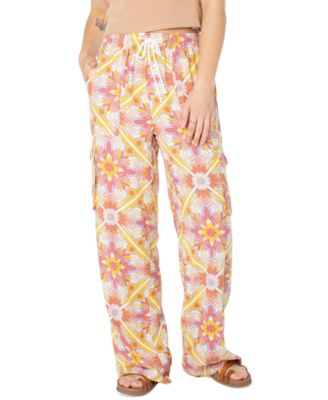 Juniors' Precious Cargo Printed Wide-Leg Pants