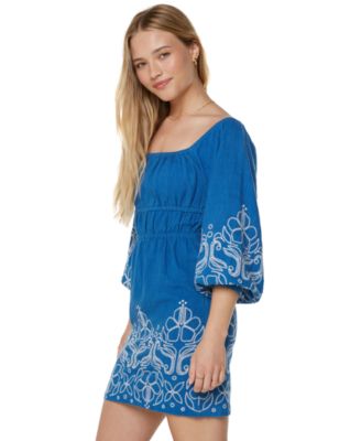 Juniors' Under The Palms Cotton Mini Dress