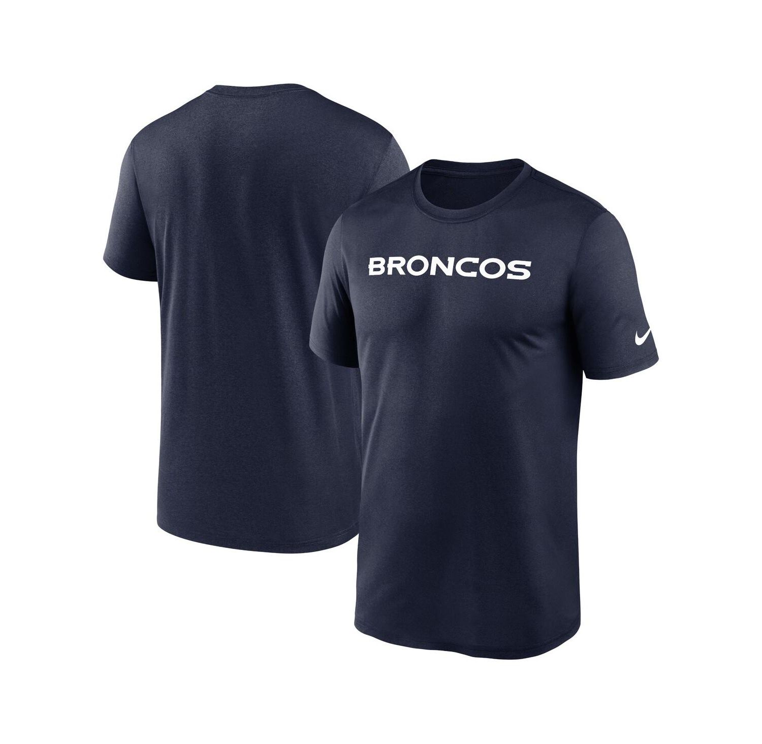Men's Navy Denver Broncos Primetime Legend Wordmark Performance T-Shirt