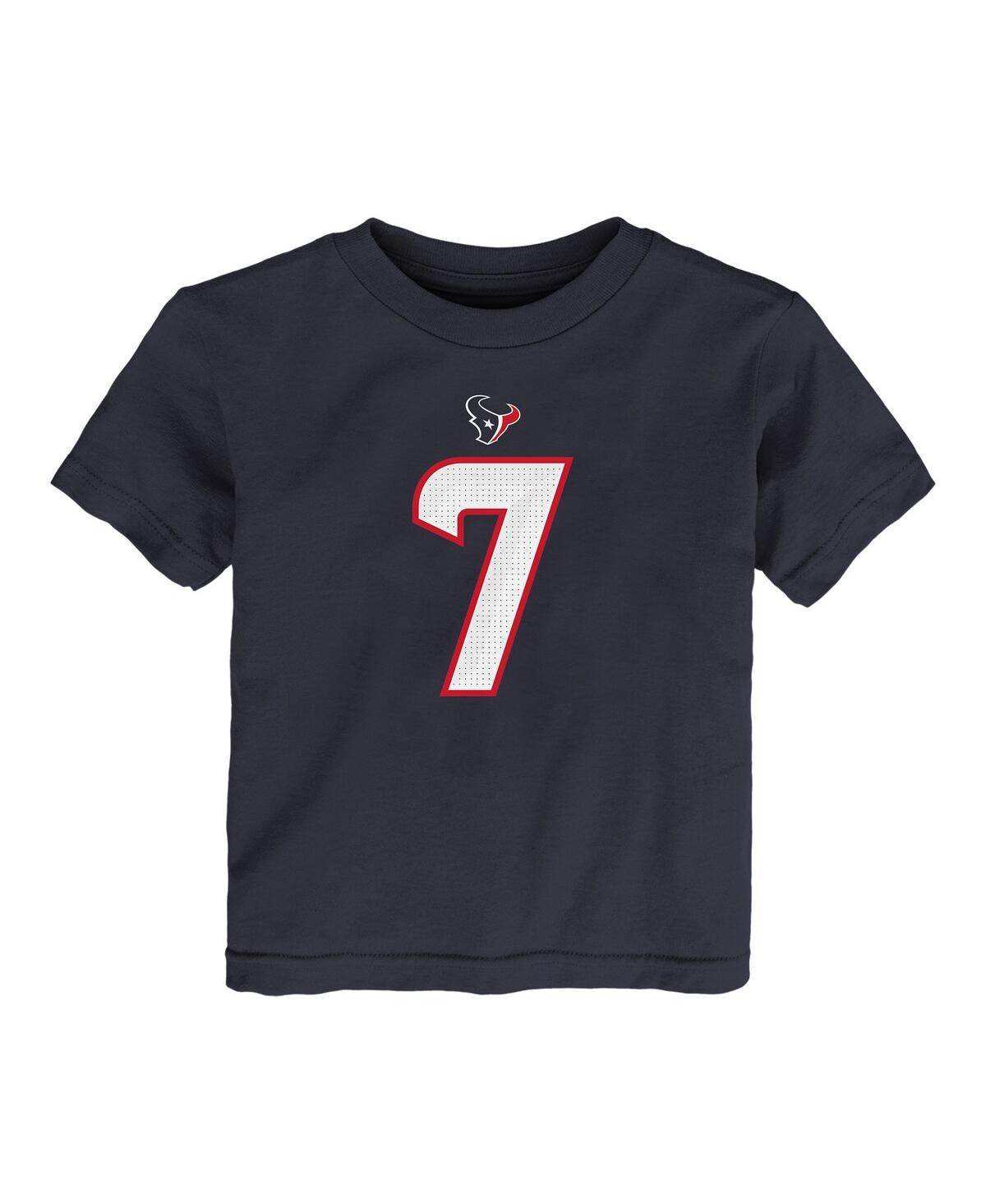 Nike Toddler C.j. Stroud Navy Houston Texans Player Name Number T-shirt In Black