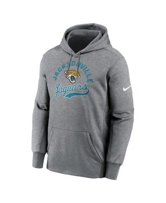 Men's Heather Gray Jacksonville Jaguars Performance Fleece Pullover Hoodie