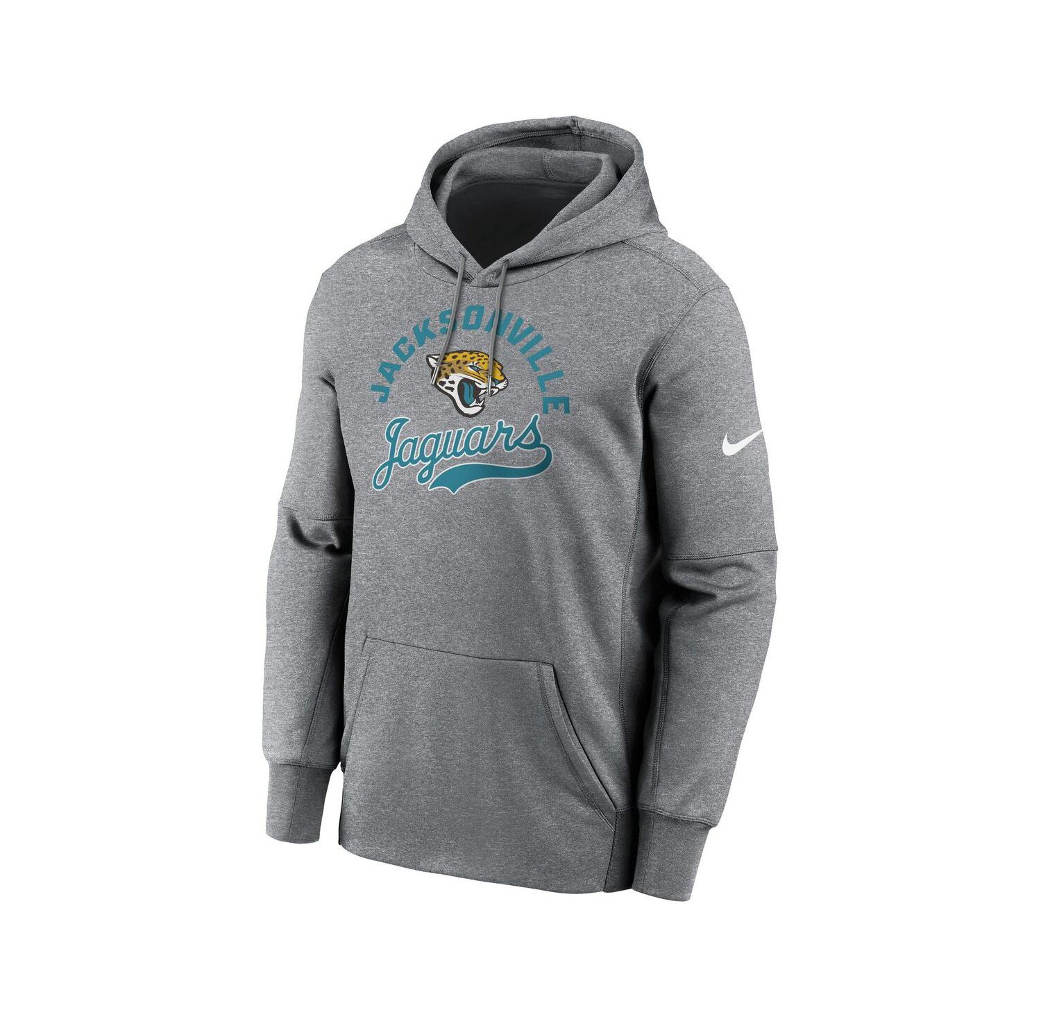 Men's Heather Gray Jacksonville Jaguars Performance Fleece Pullover Hoodie