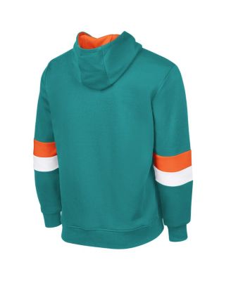 Men's Aqua/Orange Miami Dolphins Adaptive Faceoff Pullover Hoodie