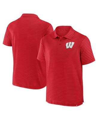 Fanatics - Men's Red Wisconsin Badgers Victory Calls Stripe Polo Shirt