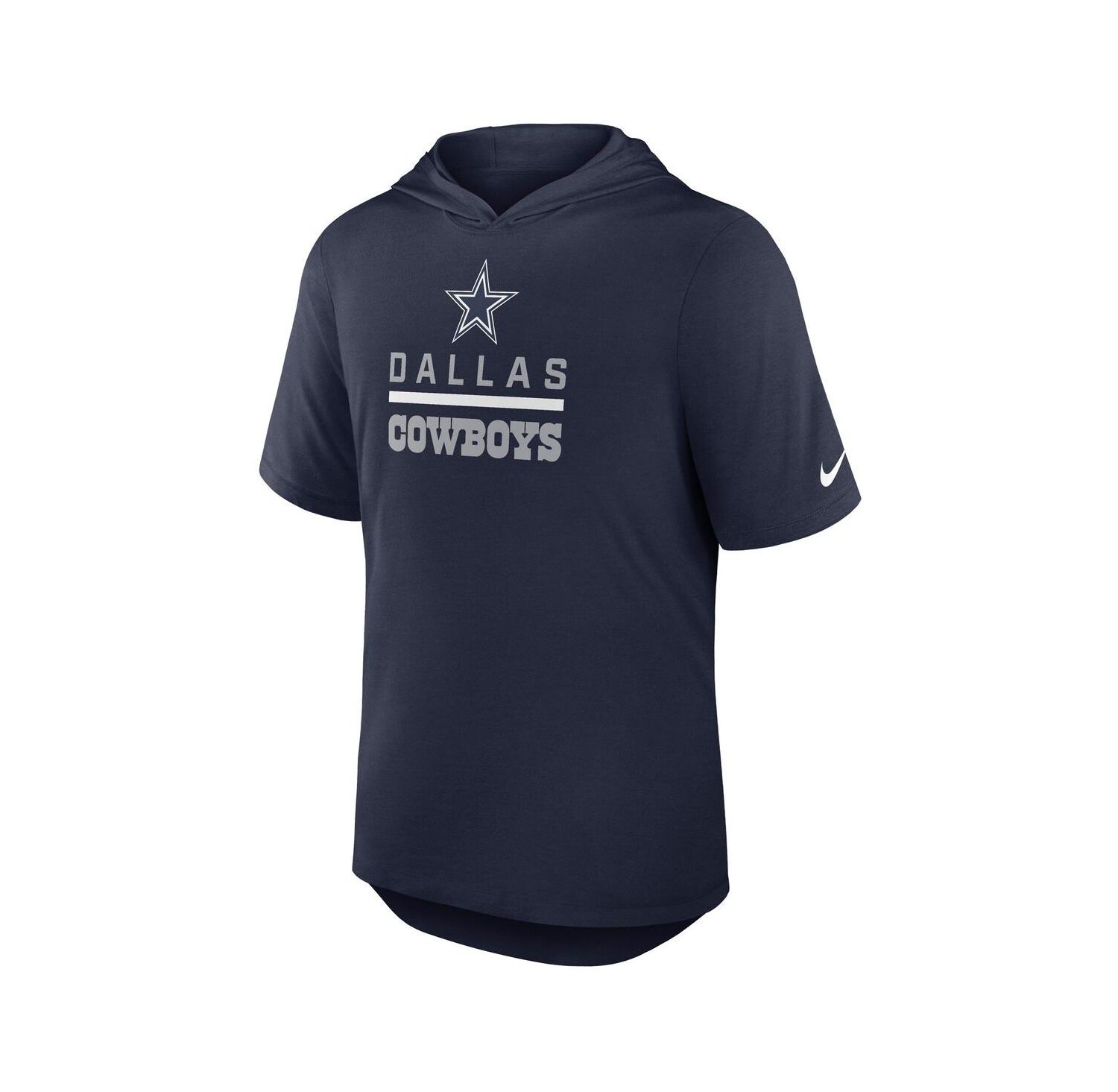 Men's Navy Dallas Cowboys Lockup Tri-Blend Hoodie T-Shirt