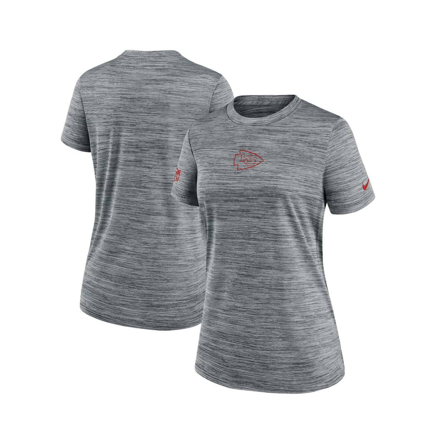 Женская футболка Nike Gray Kansas City Chiefs Sideline Velocity Performance — фото 1