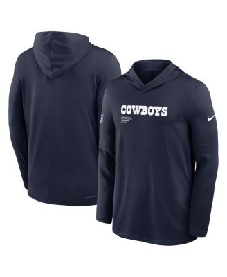 Nike - Men's Navy Dallas Cowboys Pure Fury Performance Long Sleeve Hooded T-Shirt
