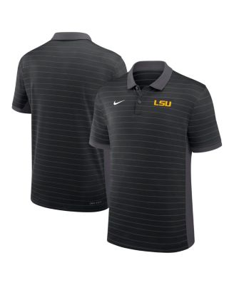 Nike - Men's Black LSU Tigers 2025 Early Season Coaches Sideline Victory Stripe Performance Polo Shirt
