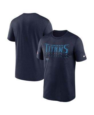 Nike - Men's Navy Tennessee Titans Wordmark Block Sideline Legend Performance T-Shirt
