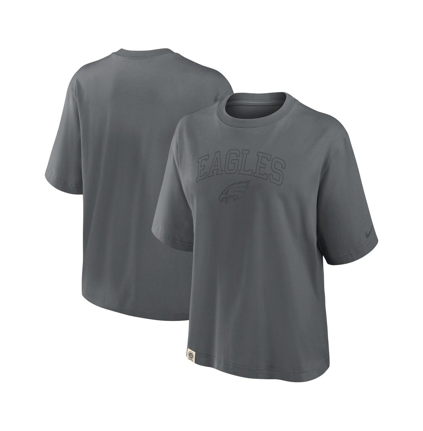 Женская футболка Nike Charcoal Philadelphia Eagles Glory Arch Boxy — фото 1