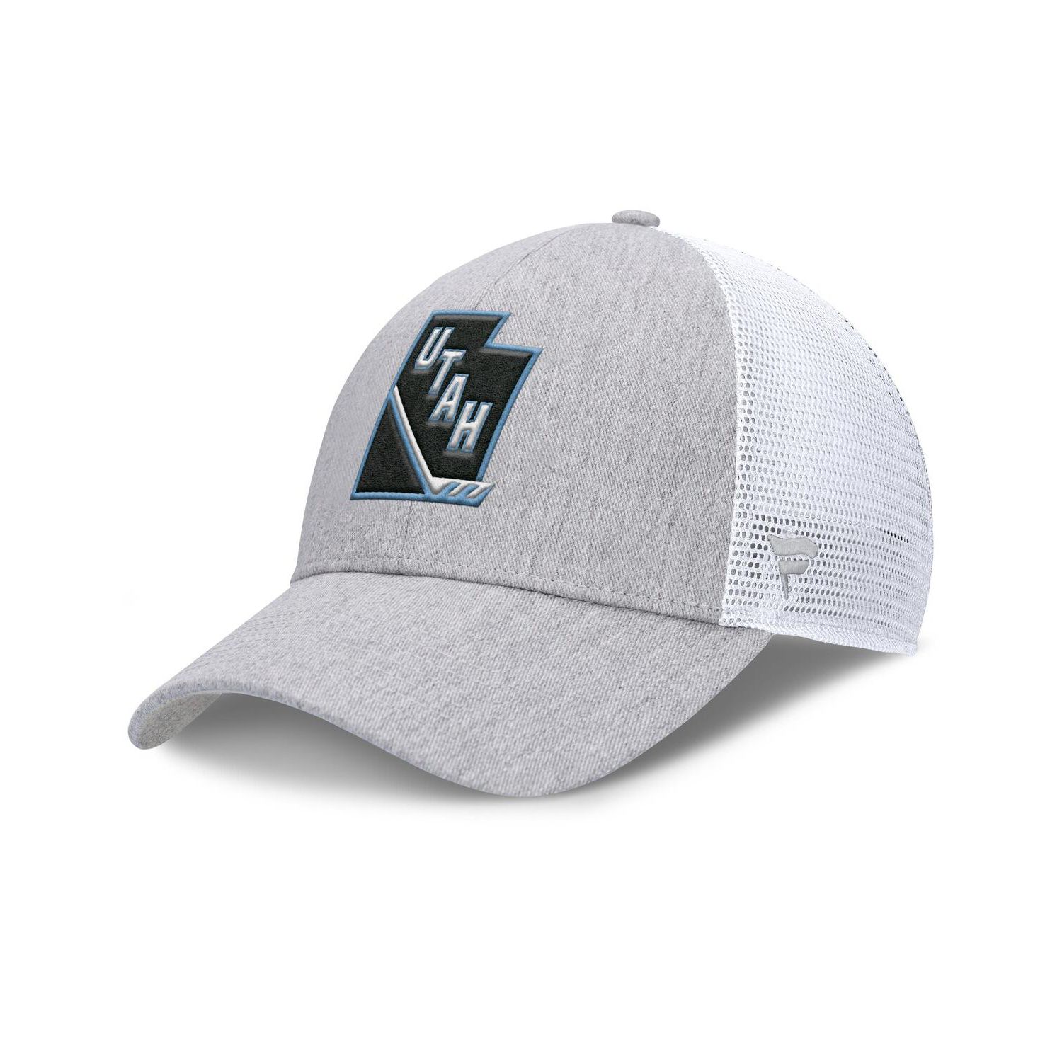 Men's Gray/White Utah Mammoth Utah Badge Trucker Adjustable Hat