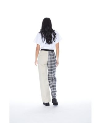 Women's Mixed-Pattern Wide Leg Trouser